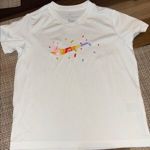 Nike Kids White Tee with Colorful Graphic